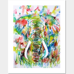 ELEPHANT - watercolor portrait .1 Posters and Art